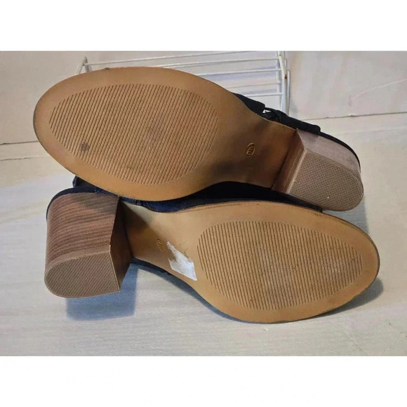 Women's Open Toe Boots, 9W, Dark Blue Denim - Picture 8 of 9